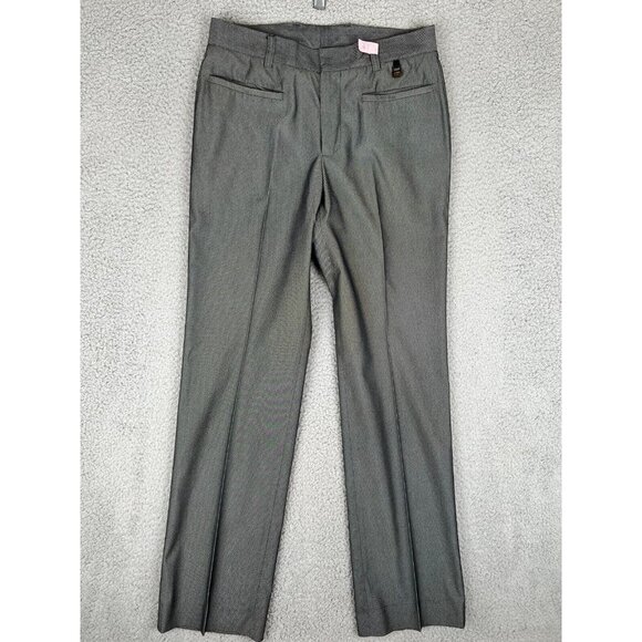 Versace Pants Women 29x32 Gray Black Flat Front Dress Slacks Work Casual - Picture 2 of 16